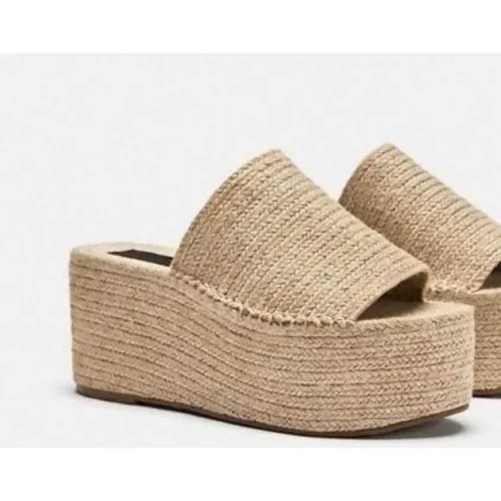 Zara Jute Platform Wedge Sandals.